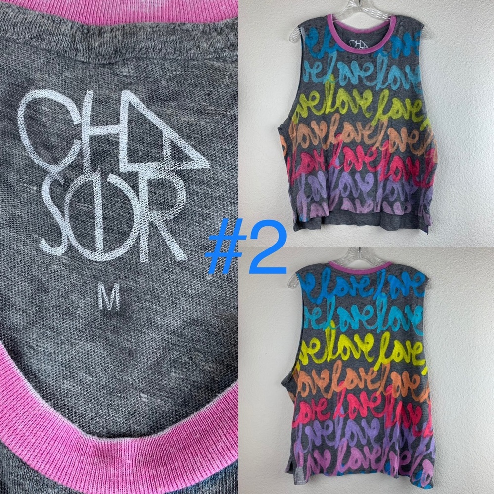 NWOT Chaser Rainbow Love Vintage Muscle T-Shirt - Picture 13 of 14